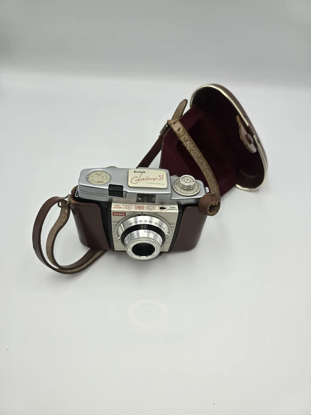 Vintage Kodak Colorsnap 35 Model 1 35mm Camera with Brown Carry Case